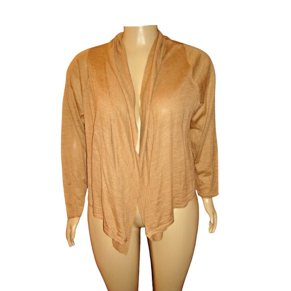 Lane Bryant Champagne Beige Open Long Sleeve Cardigan Shrug Duster 18/20 NWT - Picture 1 of 4